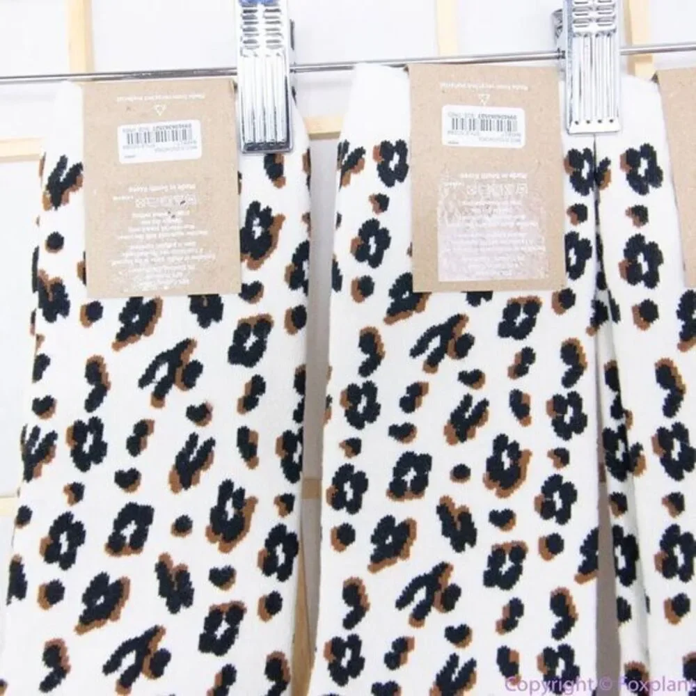Three pairs: NEW Madewell Animal Trouser Socks, antique cream, one size fits all